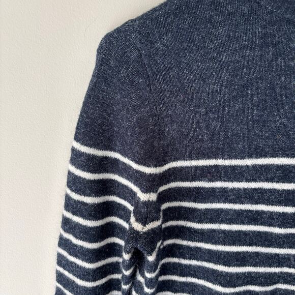 Abercrombie & Fitch Women's S Mock Neck Blue White Striped Sweater Nautical - Picture 6 of 8